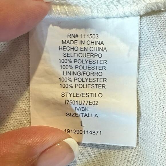 Lily Rose Women's Sleeveless Navy White Tunic Dress Large Geometric - Picture 5 of 6